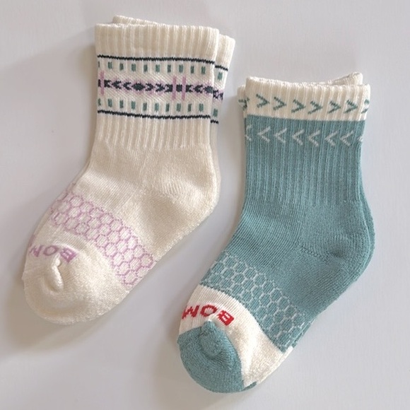 Bombas Other - Bombas New 2 pair Junior Calf Sock Off White Sage Green